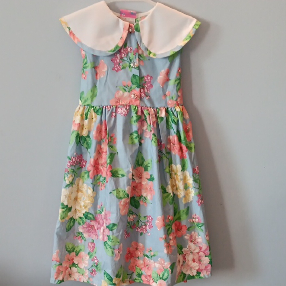 Vintage Girls Floral Dress with Peter Pan Collar NWOT